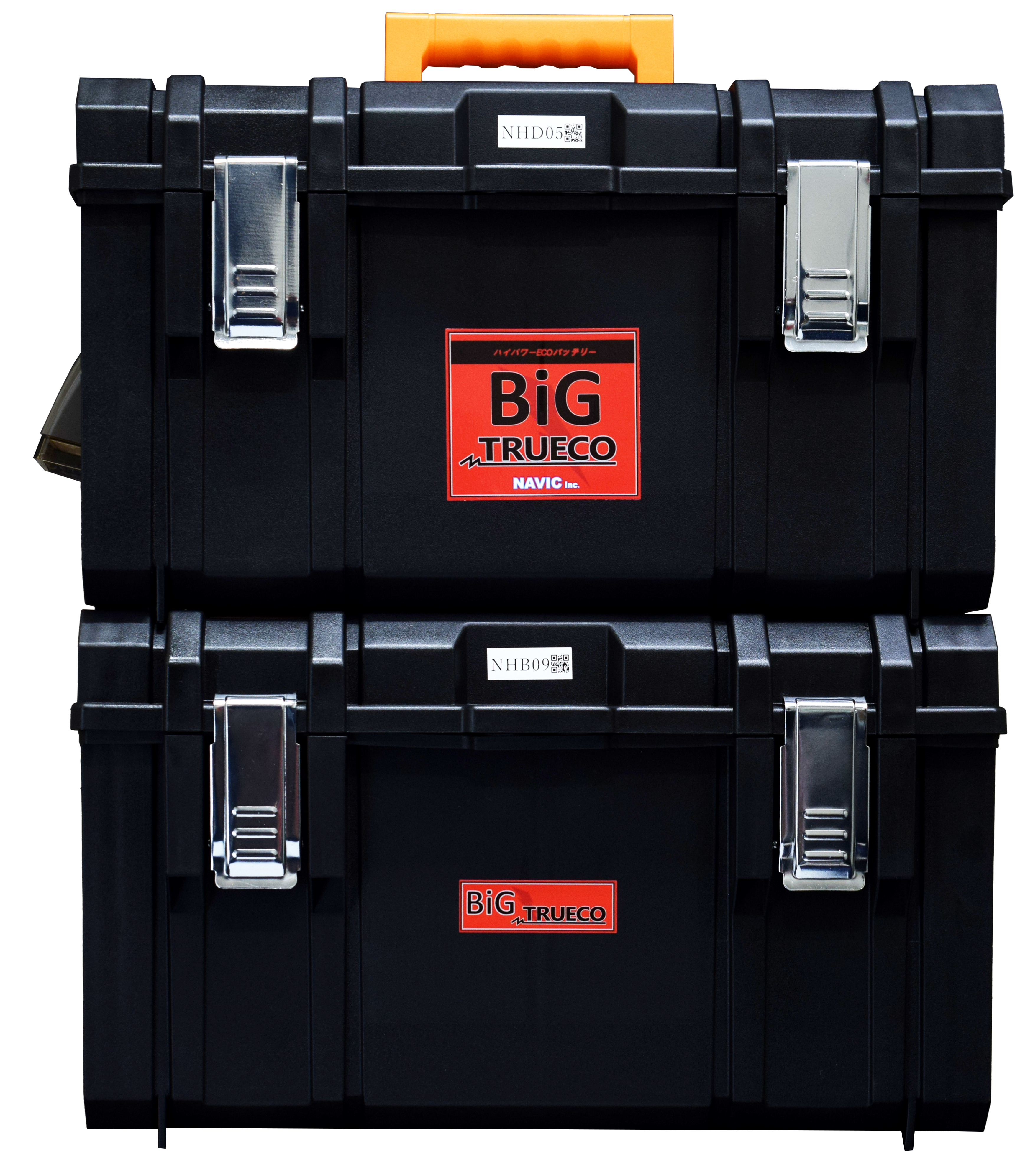 A black toolbox with silver handles and a red "BILCO" label is displayed against a black background, with a yellow lock on the top left and a black lock on the bottom right.